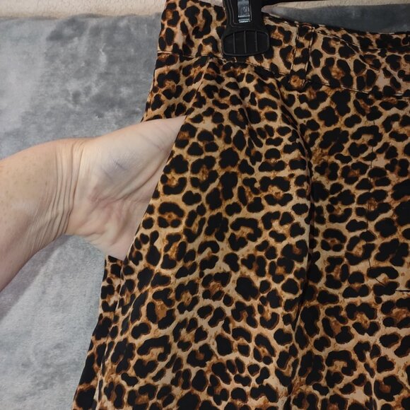 NA-KD Women's Size 38Leopard Print High-Waisted Statement Y2K revival glam Pants - Picture 6 of 9